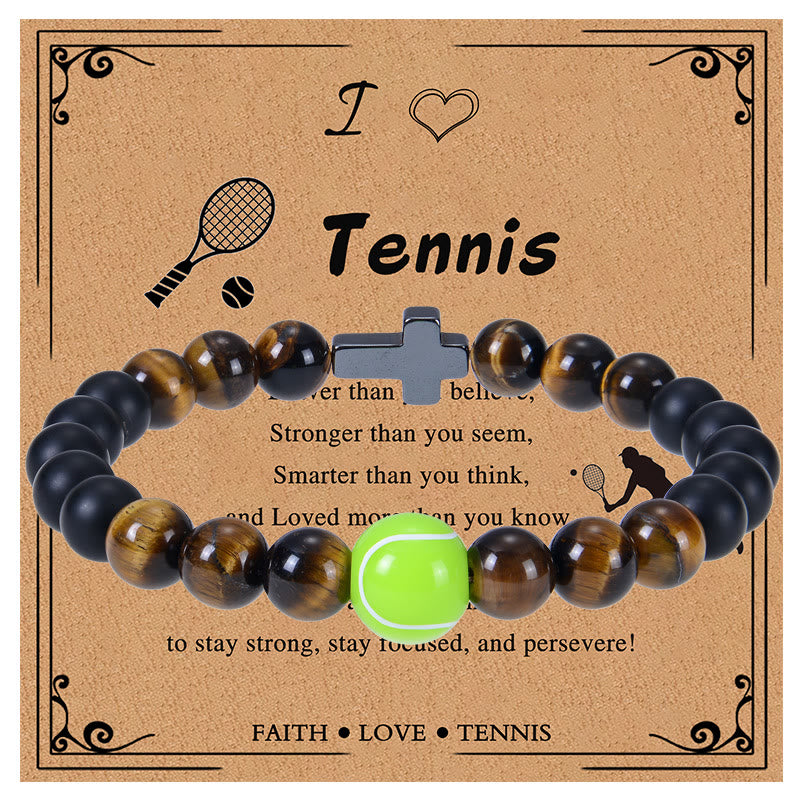 Christianartworkshop Tiger Eye & Matte Sport Bracelet: Constant Strength Reminder for Daily Life - Tennis - image 5