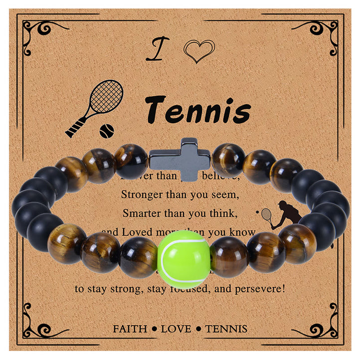 Christianartworkshop Tiger Eye & Matte Sport Bracelet: Constant Strength Reminder for Daily Life - Tennis - image 5