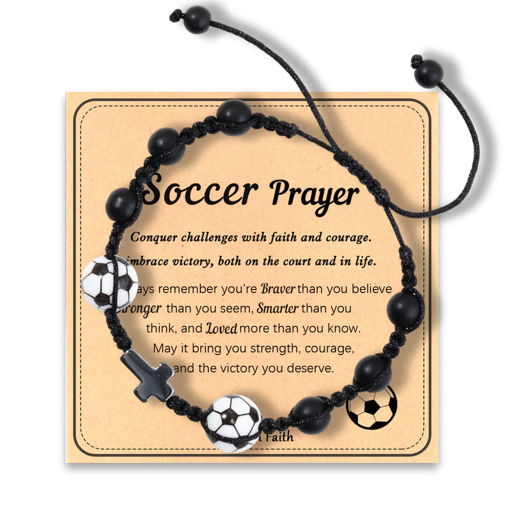 Christianartworkshop Sport-Themed Faith Bracelet: Heartfelt Message Card for Daily Wear - Soccer-Prayer - image 6