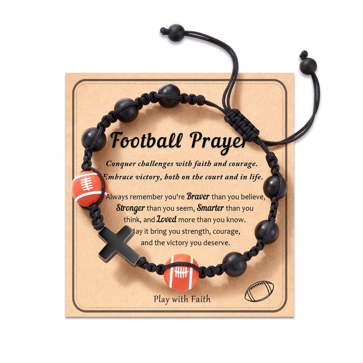 Christianartworkshop Sport-Themed Faith Bracelet: Heartfelt Message Card for Daily Wear - American Football-Prayer - image 8