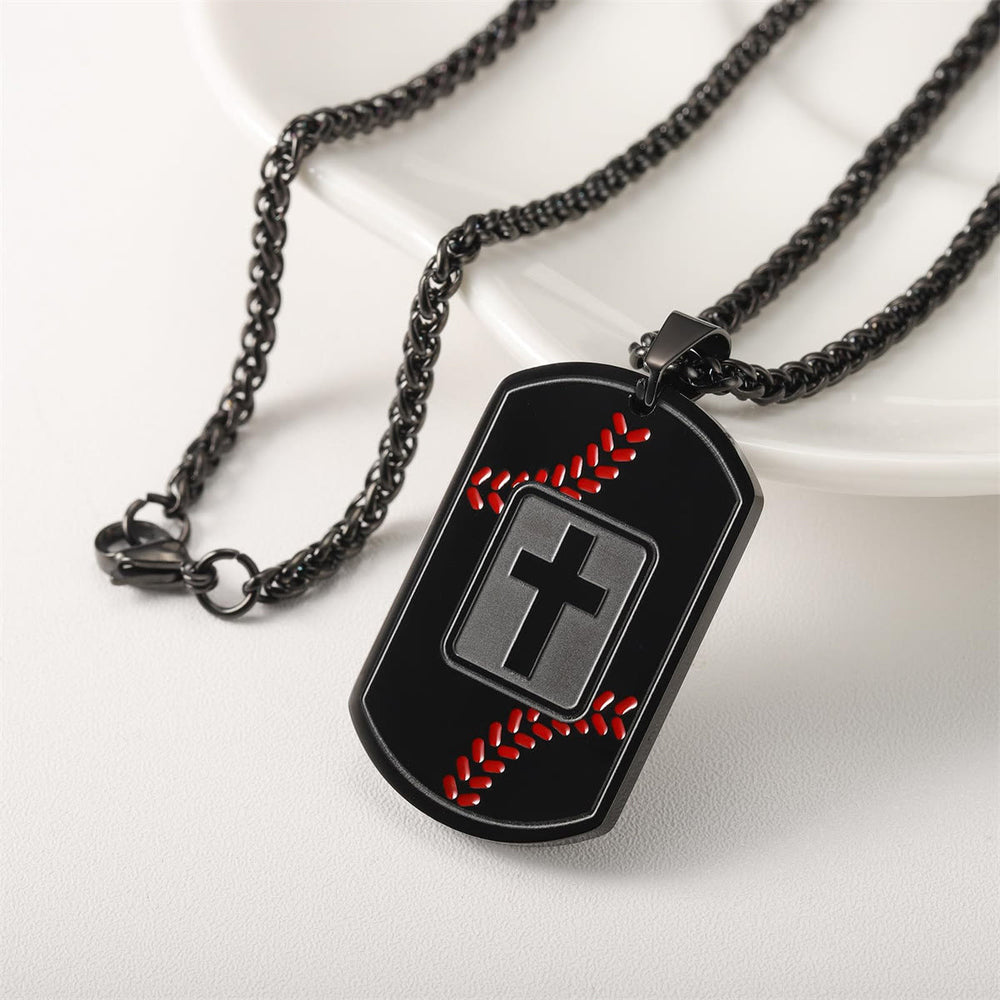 Christianartworkshop Polished Baseball Dog Tag with Scripture: Constant Grace Reminder for Daily Life - image 1