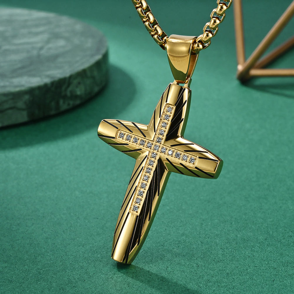 Christianartworkshop Sparkle Accent Cross: Tactile Faith Reminder for Daily Routines - Golden - image 1