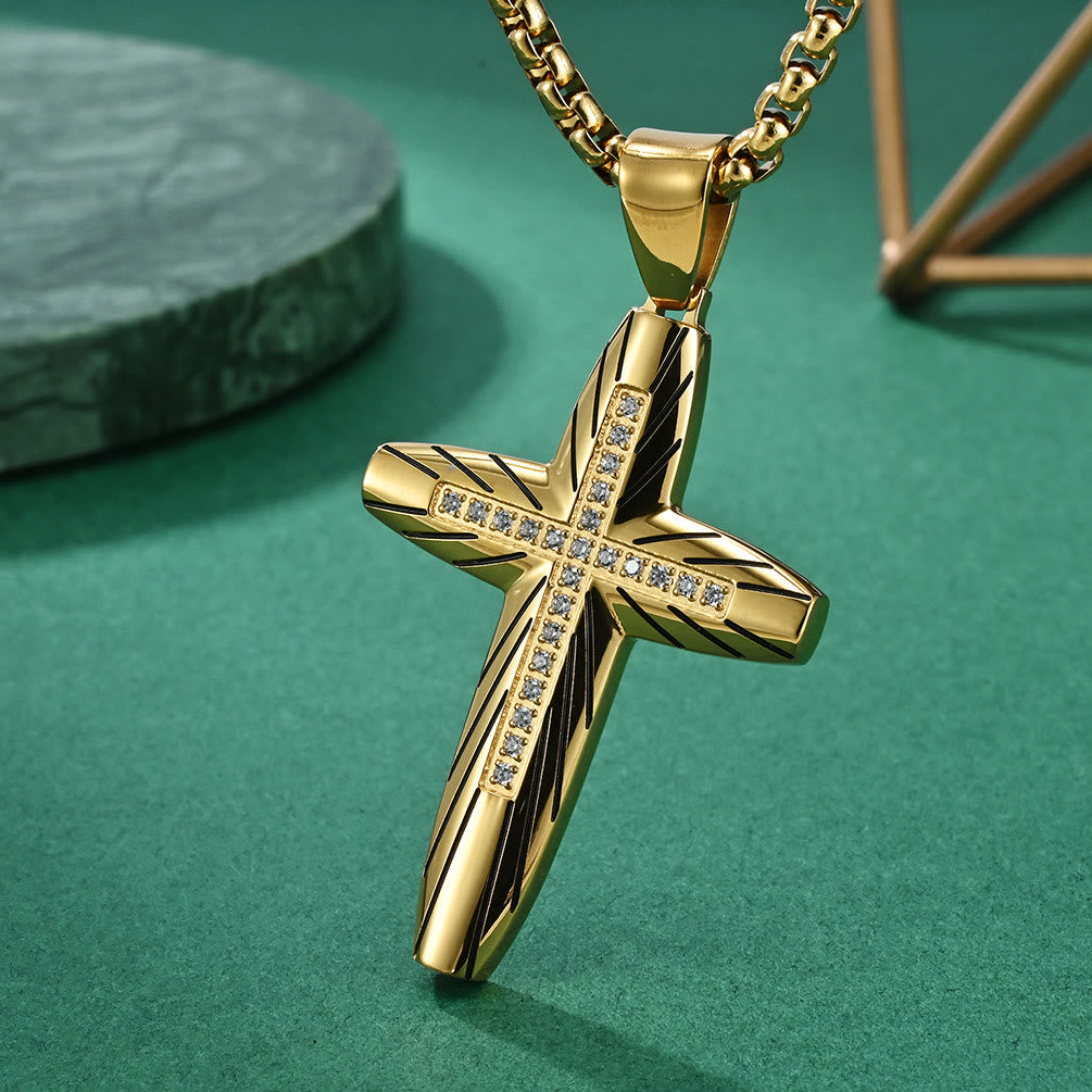 Christianartworkshop Sparkle Accent Cross: Tactile Faith Reminder for Daily Routines - Golden - image 1