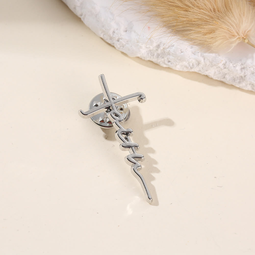 Christianartworkshop Cross & Phrase Lapel Brooch: Divine Faith Token for Clothing - Faith Cross - image 8