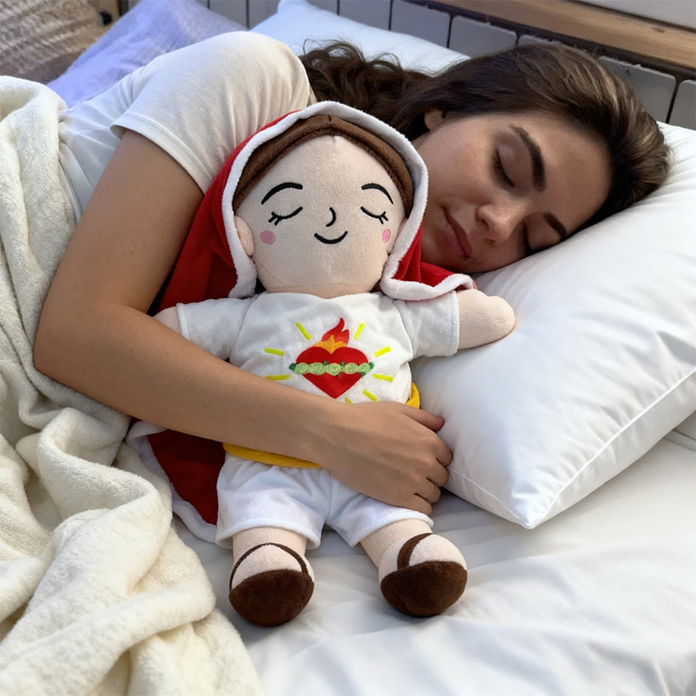 Christianartworkshop Red and Blue Mary Soft Plush Doll with Breathing & Soothing Music - image 1