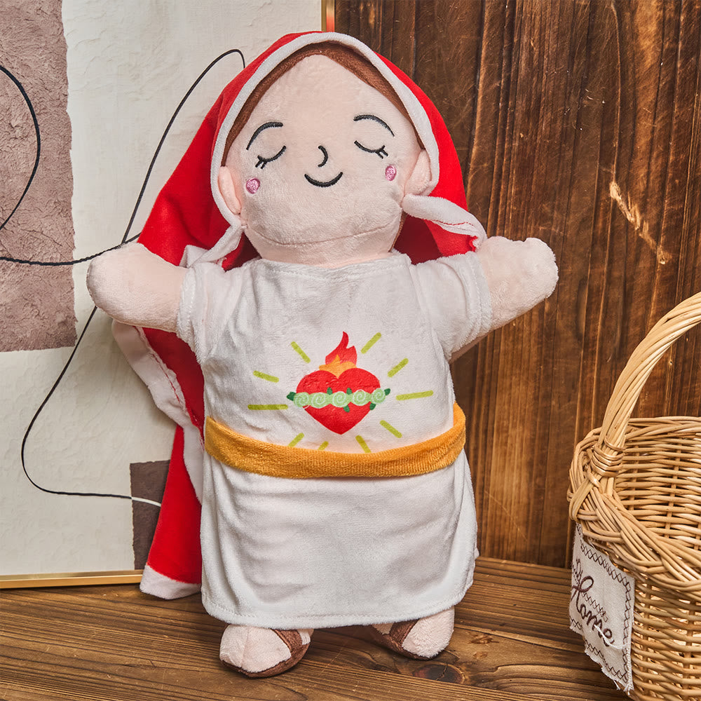 Christianartworkshop Red and Blue Mary Soft Plush Doll with Breathing & Soothing Music - Red - image 0