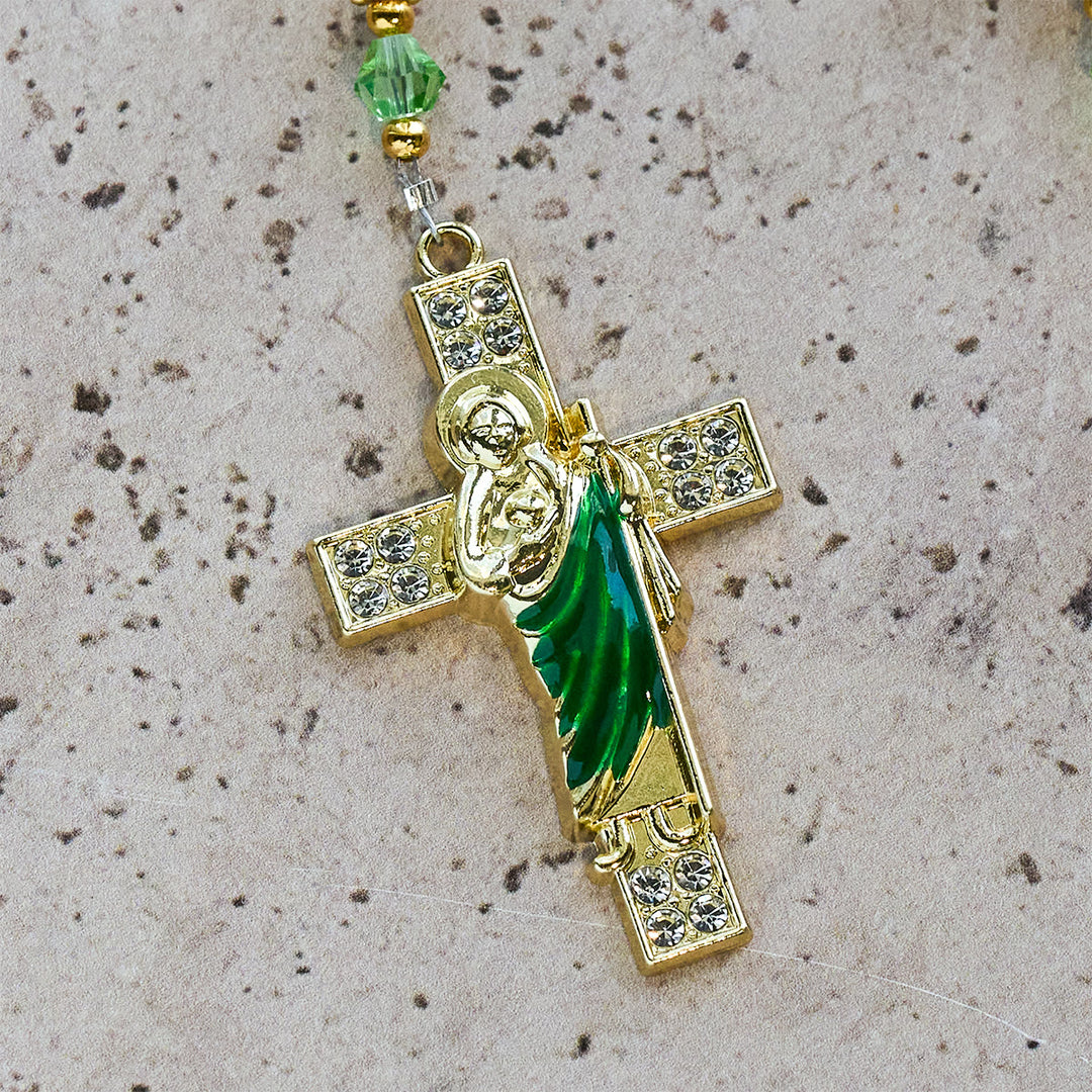 Christianartworkshop Heavenly Pink Beads St. Jude Devotion Rosary with Floral Beads of Sacred Grace - image 7