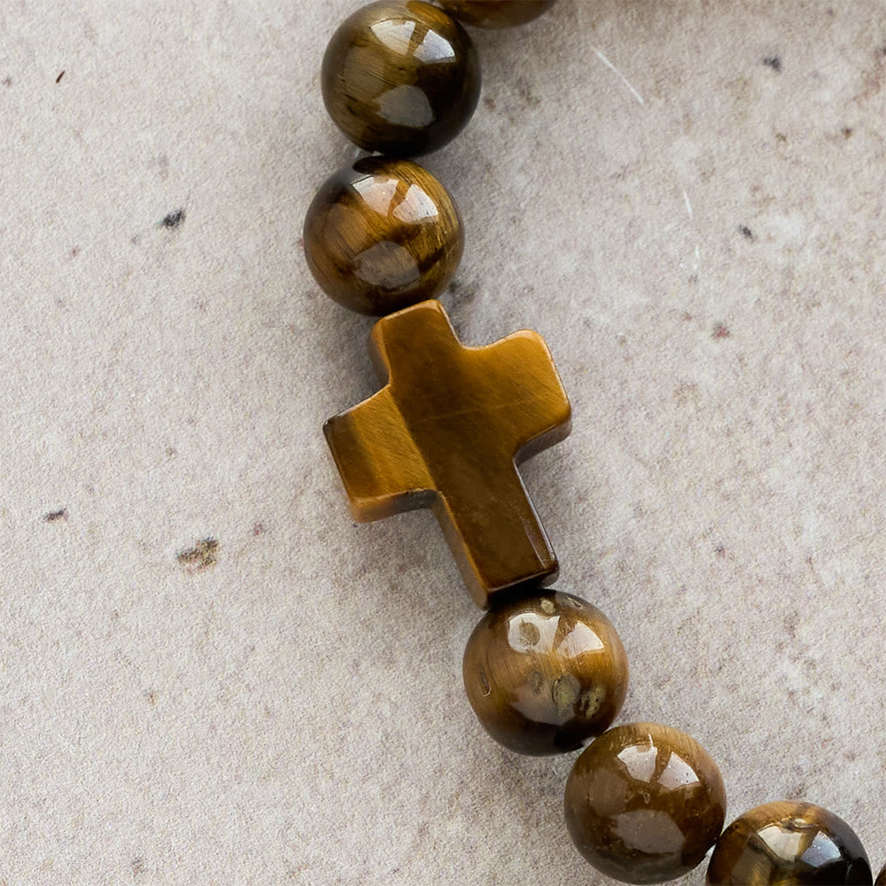 Christianartworkshop Tiger’s-Eye Rosary-Style Bracelet : Touchstone for Reflection - image 4