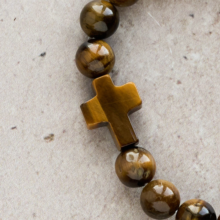 Christianartworkshop Tiger’s-Eye Rosary-Style Bracelet : Touchstone for Reflection - image 4