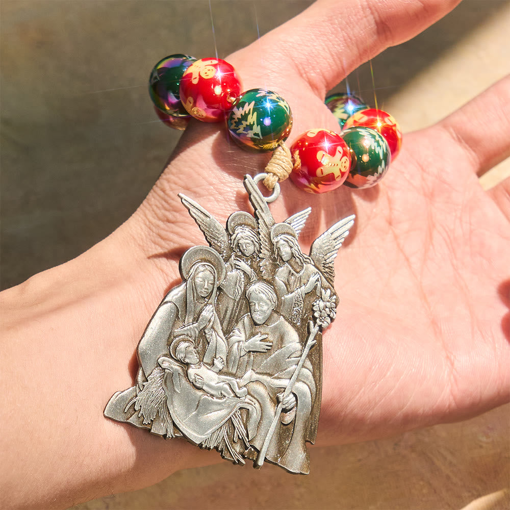 Christianartworkshop 3-Style Christmas Holy Nativity Pocket Rosary: Christmas Shimmer Beads & Unique Birth Scene Pendants - Nativity Medal - B - image 2