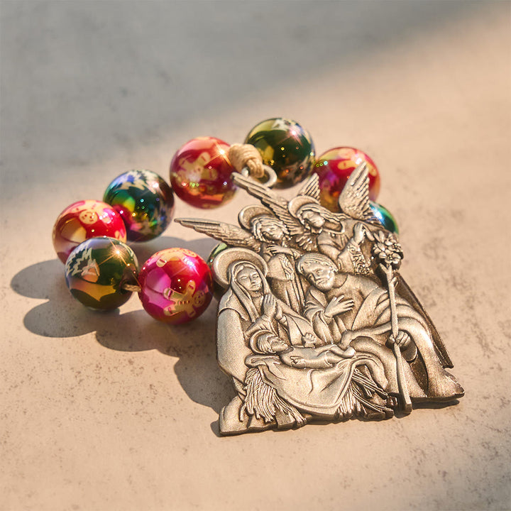 Christianartworkshop 3-Style Christmas Holy Nativity Pocket Rosary: Christmas Shimmer Beads & Unique Birth Scene Pendants - image 5
