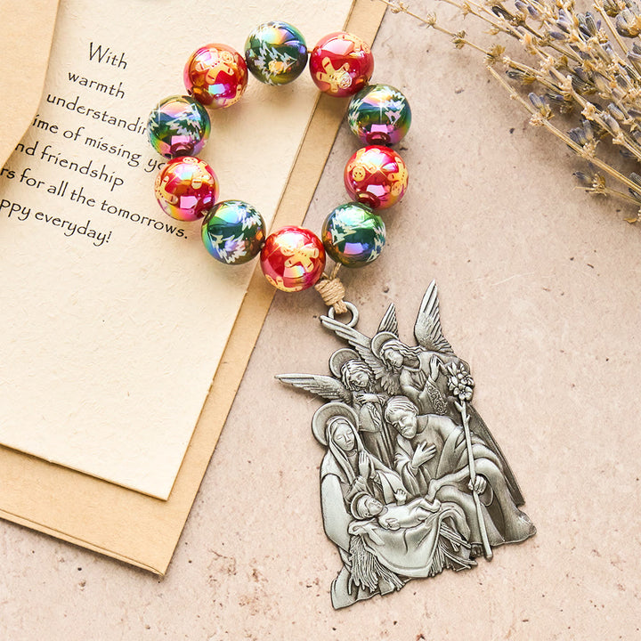 Christianartworkshop 3-Style Christmas Holy Nativity Pocket Rosary: Christmas Shimmer Beads & Unique Birth Scene Pendants - image 11