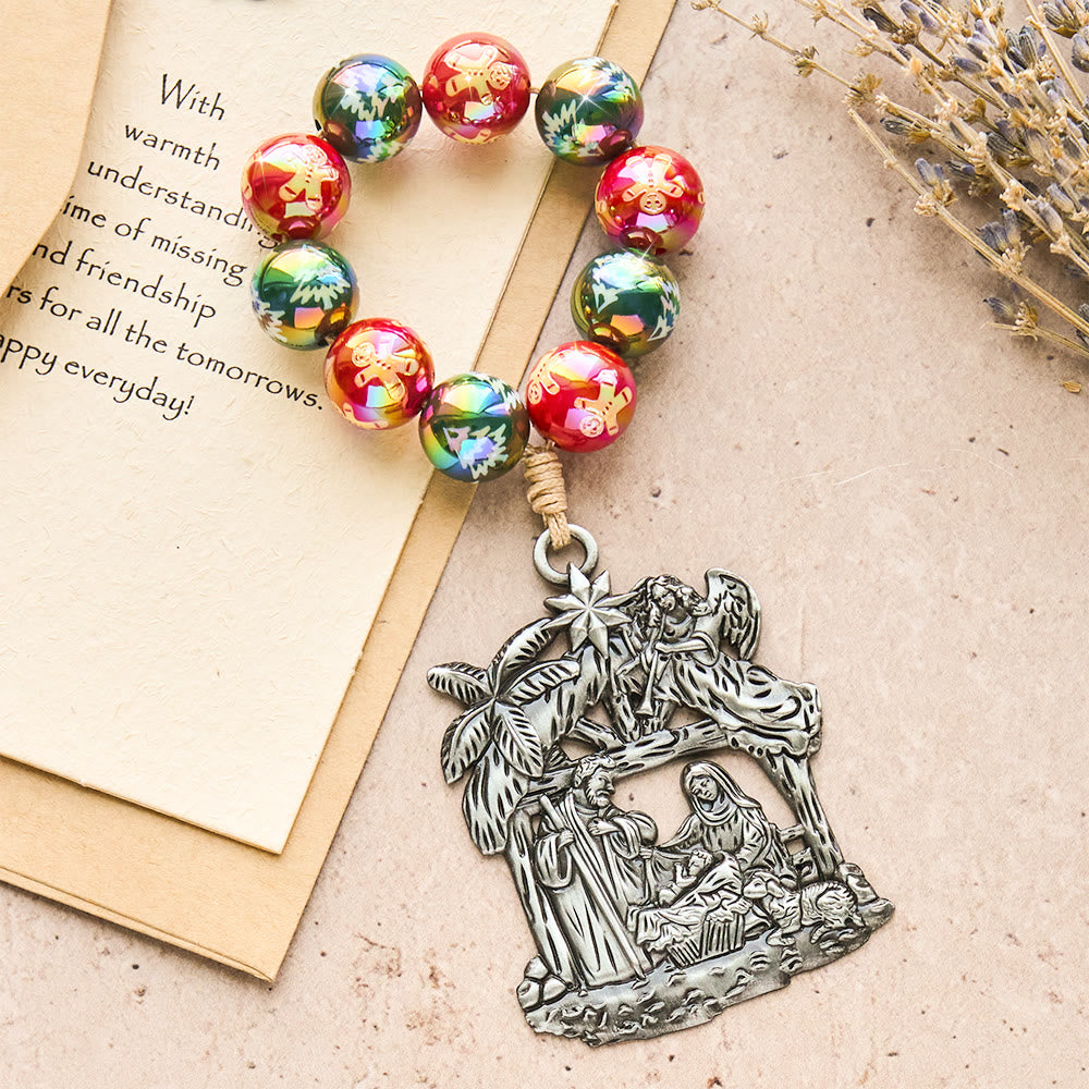 Christianartworkshop 3-Style Christmas Holy Nativity Pocket Rosary: Christmas Shimmer Beads & Unique Birth Scene Pendants - image 12