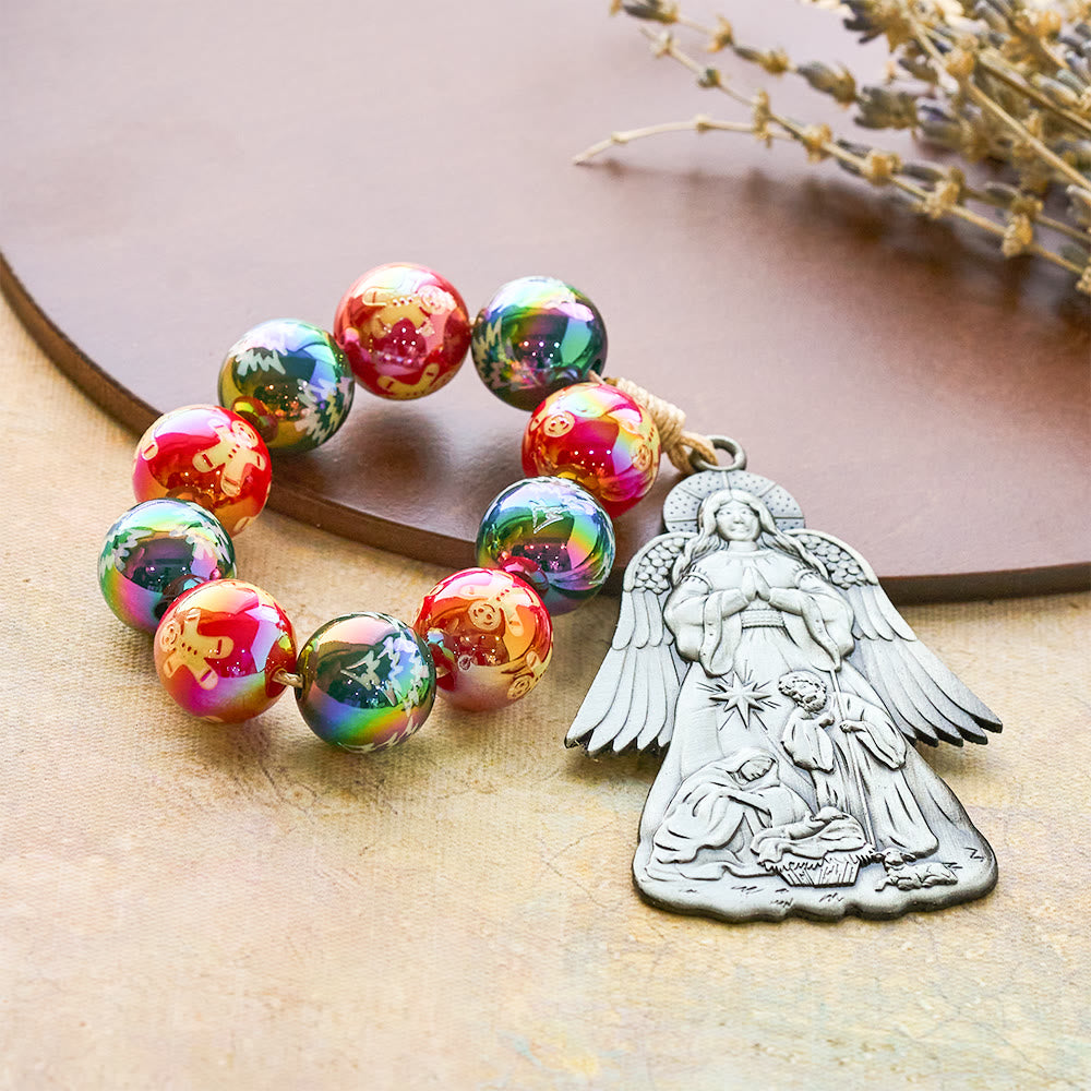 Christianartworkshop 3-Style Christmas Holy Nativity Pocket Rosary: Christmas Shimmer Beads & Unique Birth Scene Pendants - image 7