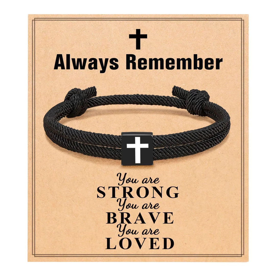 Christianartworkshop Milano Rope Cross Bracelet with Gift Card: Thoughtful Blessing for Baptism & Milestones - Always Remember - image 21