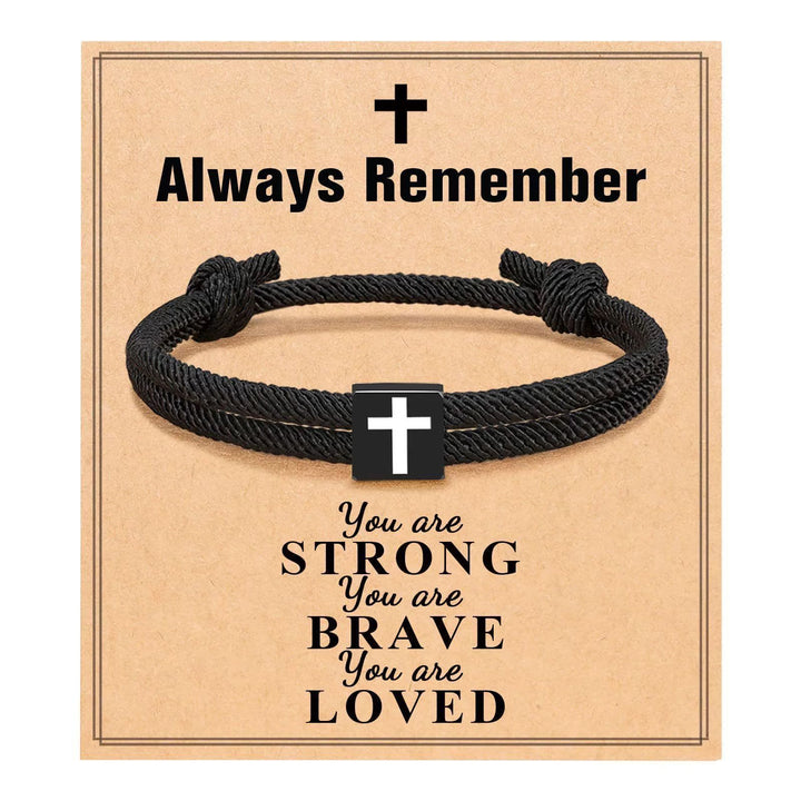 Christianartworkshop Milano Rope Cross Bracelet with Gift Card: Thoughtful Blessing for Baptism & Milestones - Always Remember - image 21