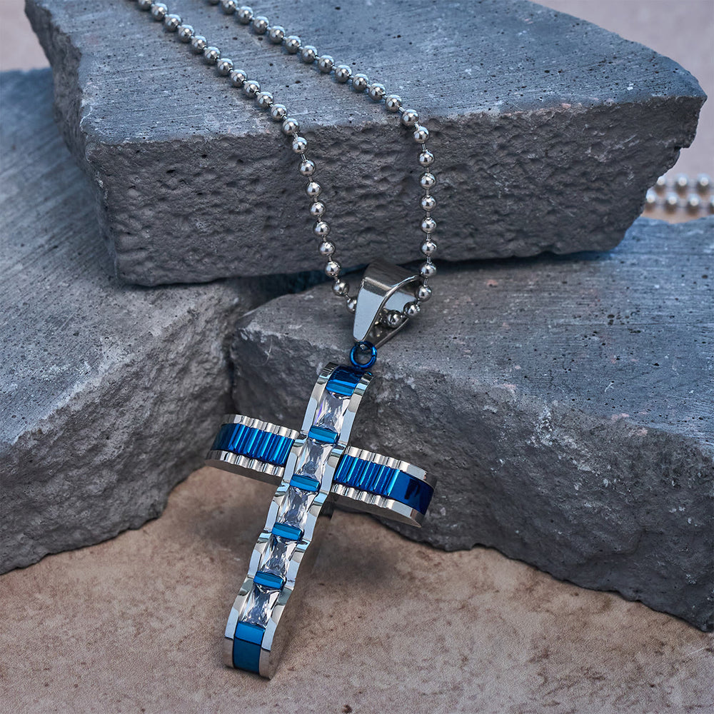 Christianartworkshop 4-Color Alloy Zircon Cross Necklace: Small Daily Faith Token for Personal Style - image 1