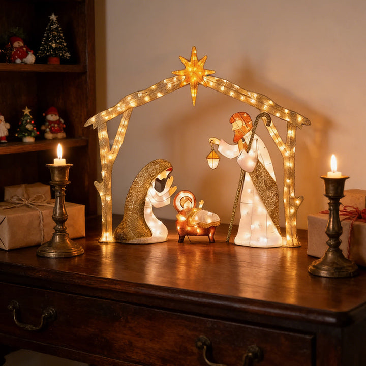 Christianartworkshop Illuminated Nativity Scene: A Glowing Tribute to Christmas Faith & Wonder - image 2