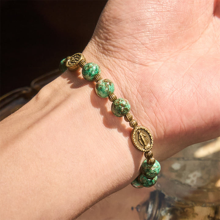 Christianartworkshop Oil-Painting Glass Rosary, Bracelet: Faith & Grace Reminder for Quiet Moments - image 12