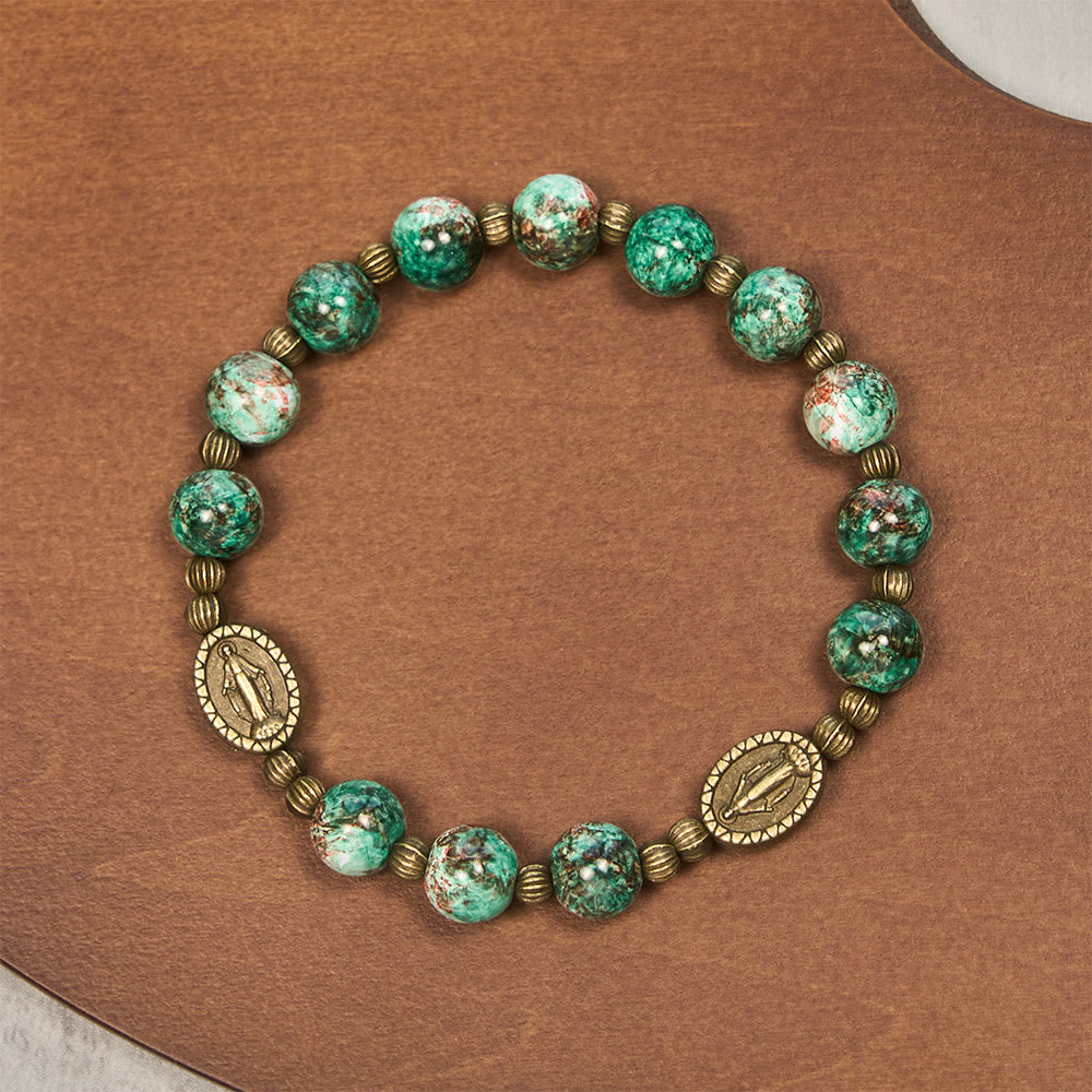 Christianartworkshop Oil-Painting Glass Rosary, Bracelet: Faith & Grace Reminder for Quiet Moments - image 14