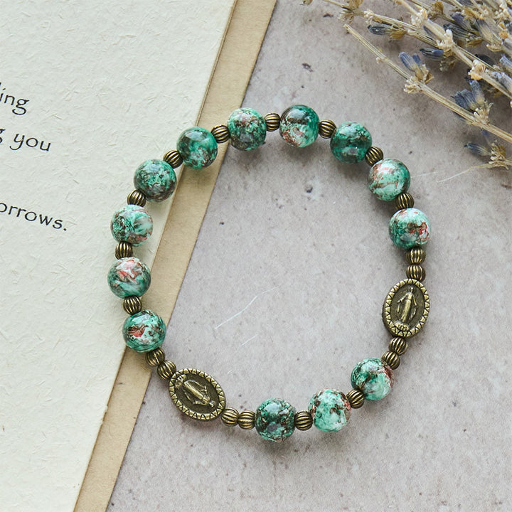 Christianartworkshop Oil-Painting Glass Rosary, Bracelet: Faith & Grace Reminder for Quiet Moments - image 20