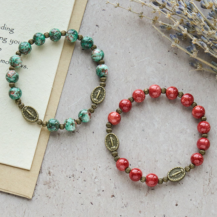 Christianartworkshop Oil-Painting Glass Rosary, Bracelet: Faith & Grace Reminder for Quiet Moments - image 10