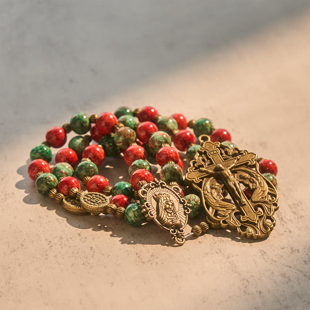 Christianartworkshop Oil-Painting Glass Rosary, Bracelet: Faith & Grace Reminder for Quiet Moments - image 4