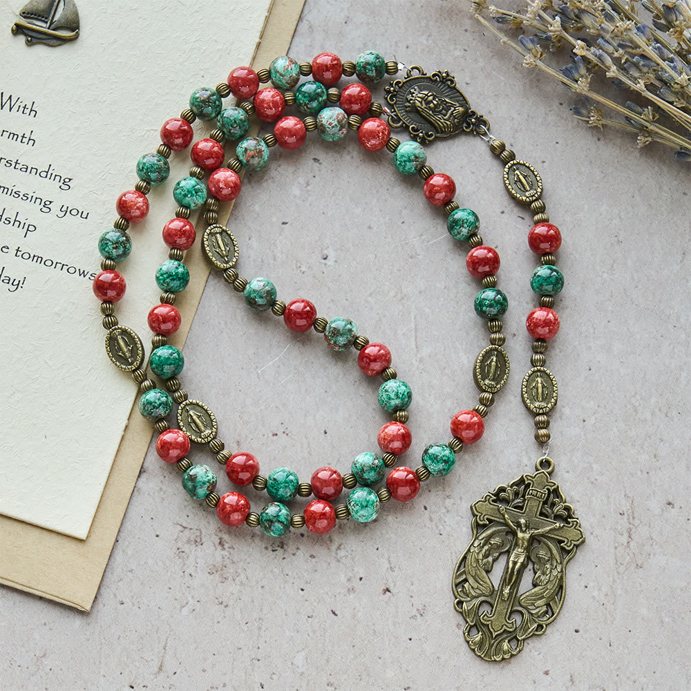 Christianartworkshop Oil-Painting Glass Rosary, Bracelet: Faith & Grace Reminder for Quiet Moments - Rosary - image 0