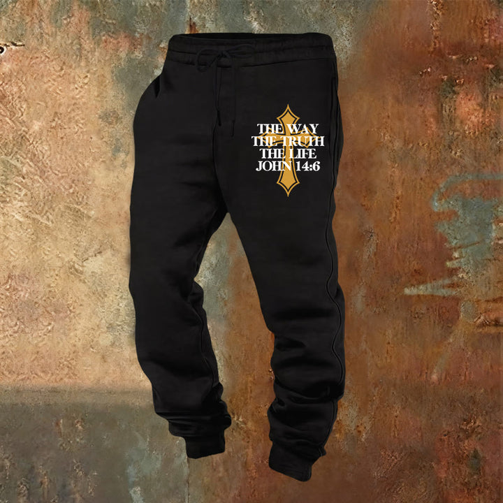 Christianartworkshop John Verse with Cross Sweatpants: Ideal for Church & Casual Days - Black - 2XL - image 0
