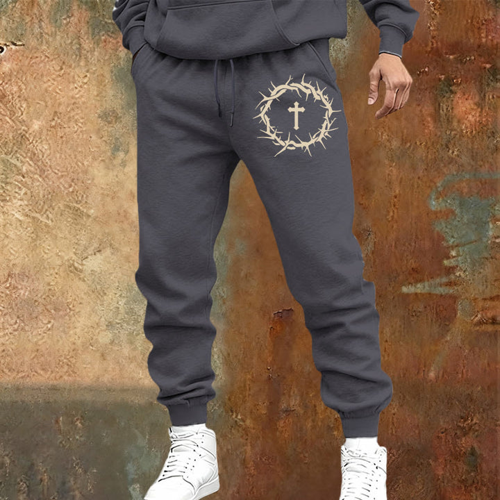 Christianartworkshop Crown of Thorns & Cross Sweatpants: Comfort Woven with Redemptive Grace - image 13