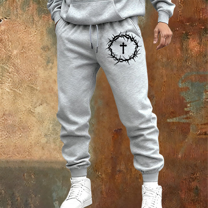 Christianartworkshop Crown of Thorns & Cross Sweatpants: Comfort Woven with Redemptive Grace - image 5