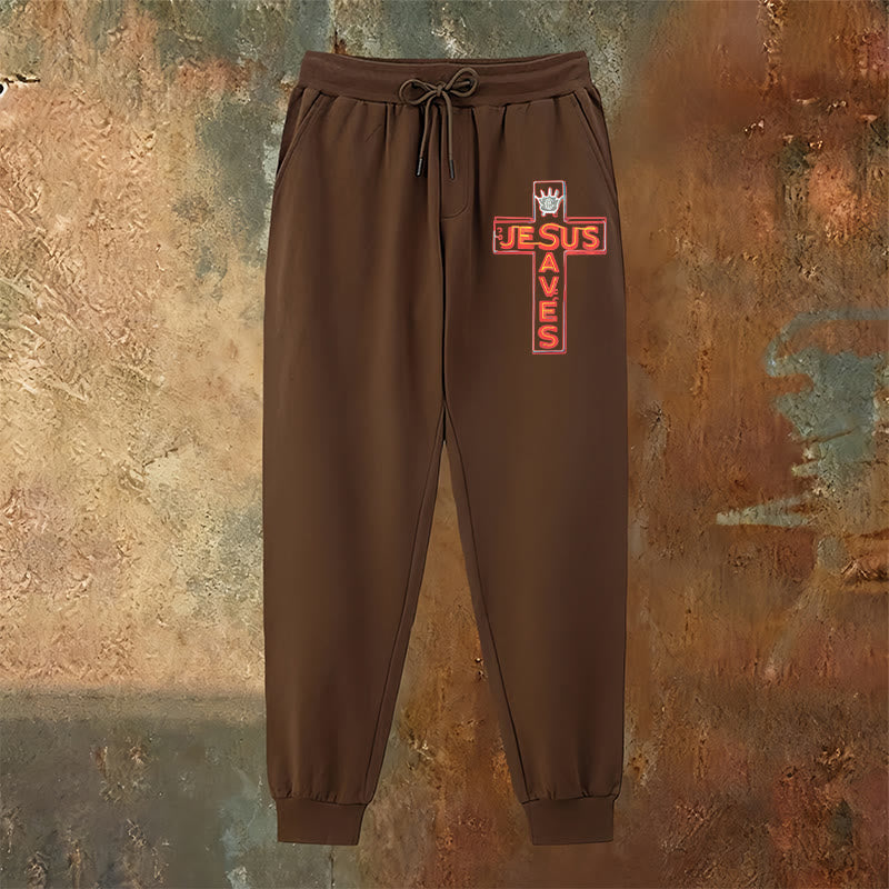 Christianartworkshop Cross & "Jesus Saves" Sweatpants: Daily Wear Tied to His Promise - image 14