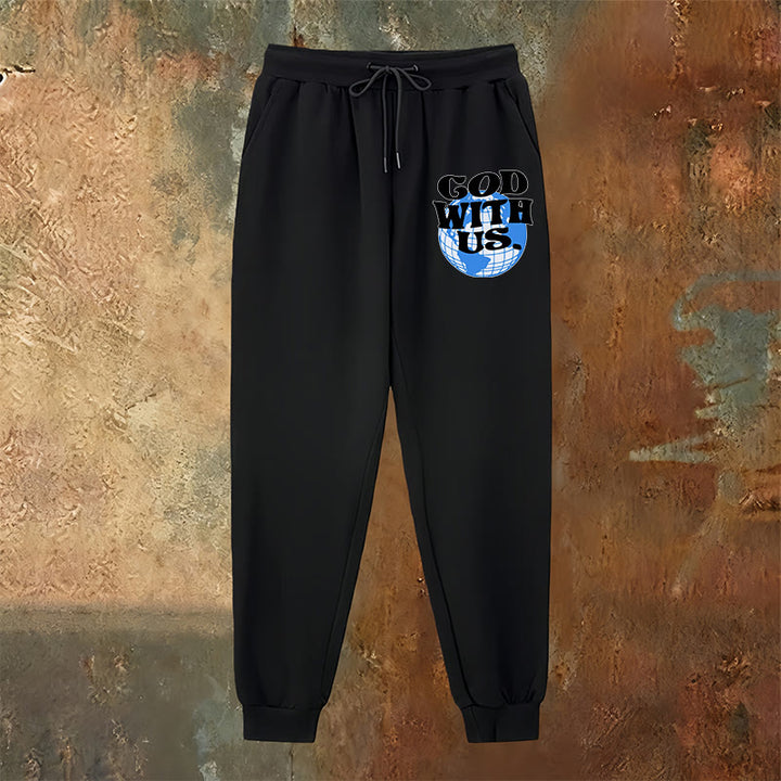 Christianartworkshop Globe & God With Us Sweatpants: Cozy Reminders of His Nearness - image 6
