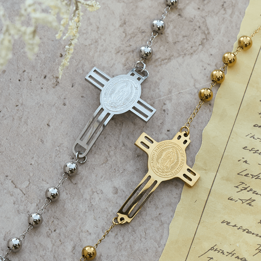 Christianartworkshop Grace-Filled Beaded Bracelet: Cross Charm for Gentle Reminders - image 0