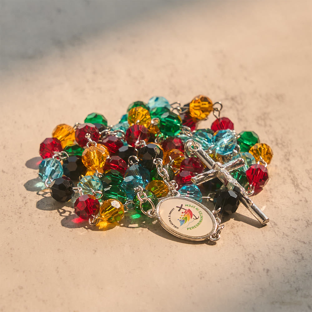 Christianartworkshop Colorful Bead Rosary: Thoughtful Gift of Devotion & Light - Multicolor Rosary - image 0