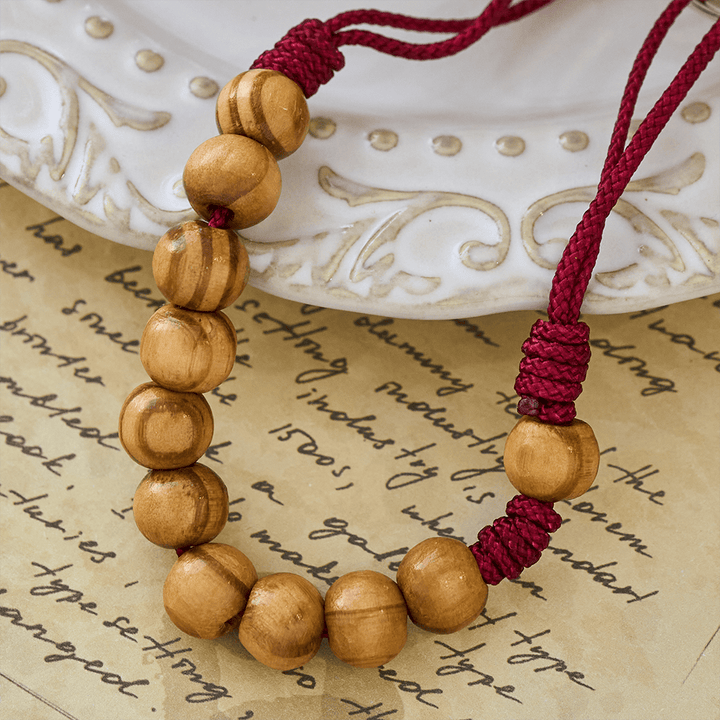 Christianartworkshop Crucifix & St. Benedict Medal Wood Pocket Rosary: Soft Prompt of Peace - image 5