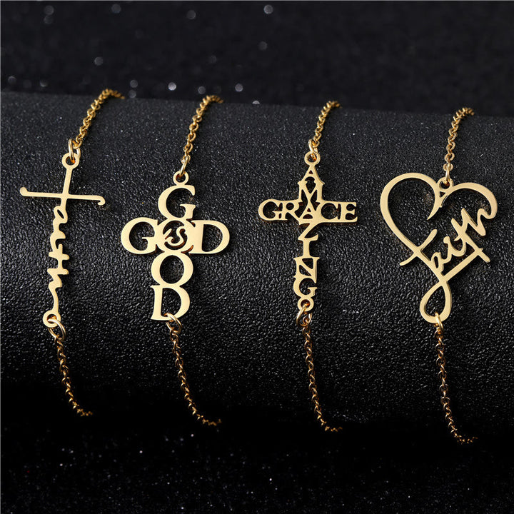 Christianartworkshop Cross & Faith Bracelet: Delicate Companion of Grace & Hope - Faith - Golden - image 0