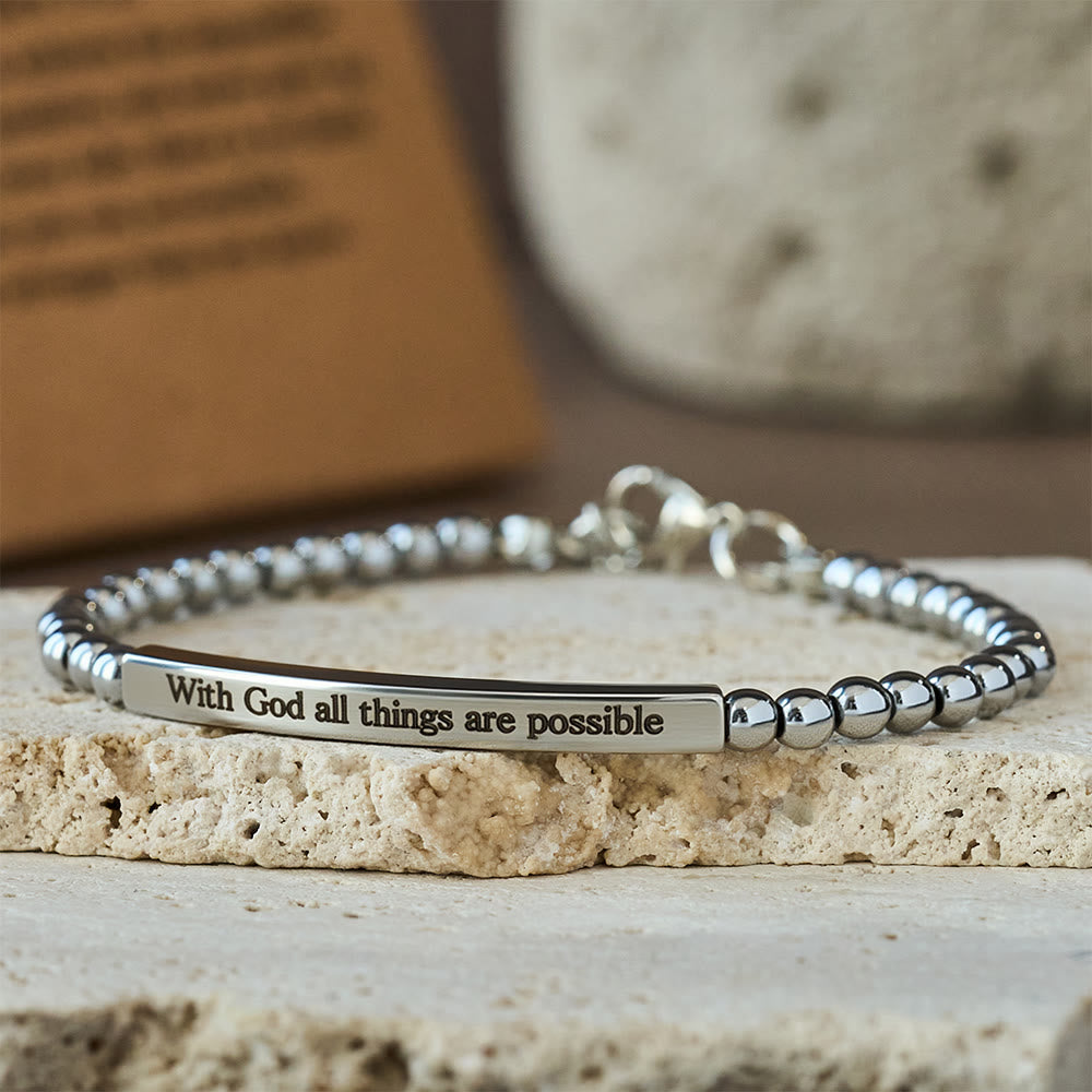 Christianartworkshop Matthew 19:26 & German Psalm 46:5 Bracelet: Quiet Reminder of Divine Presence - image 4