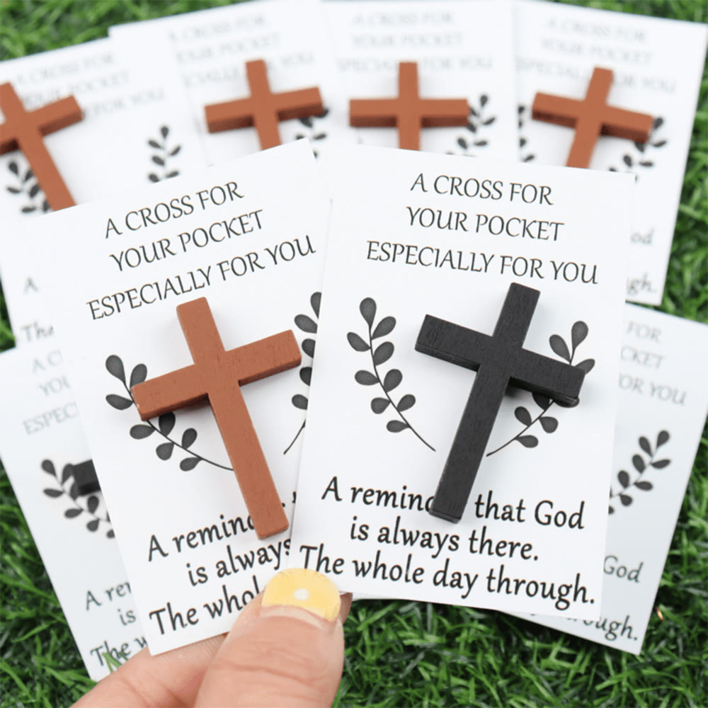 Christianartworkshop God is Always There Pocket Cross: Portable Divine Presence Token - image 1