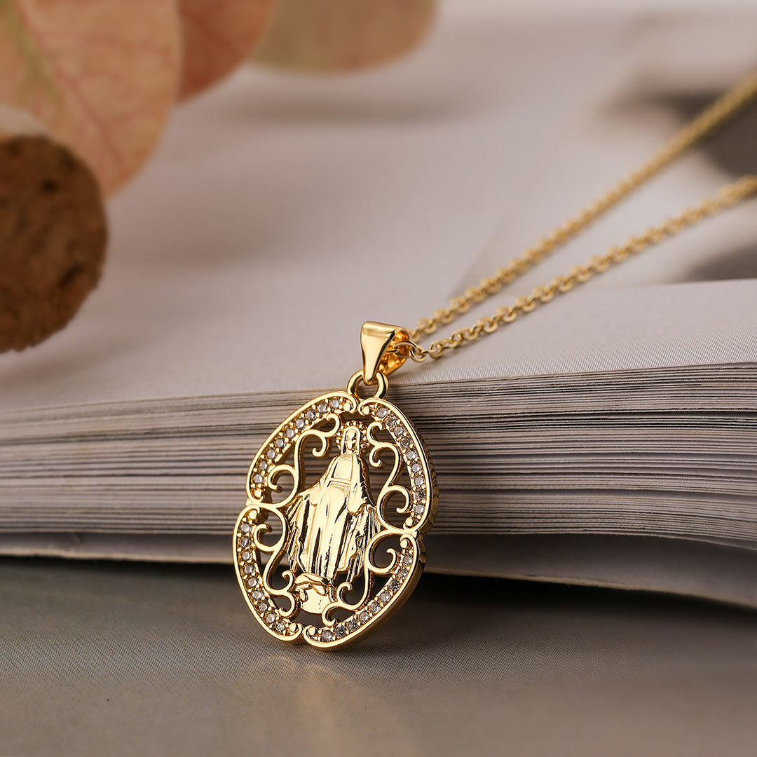 Christianartworkshop Our Lady Three-Design Necklace: Steady Companion for Quiet Routines - C - image 3