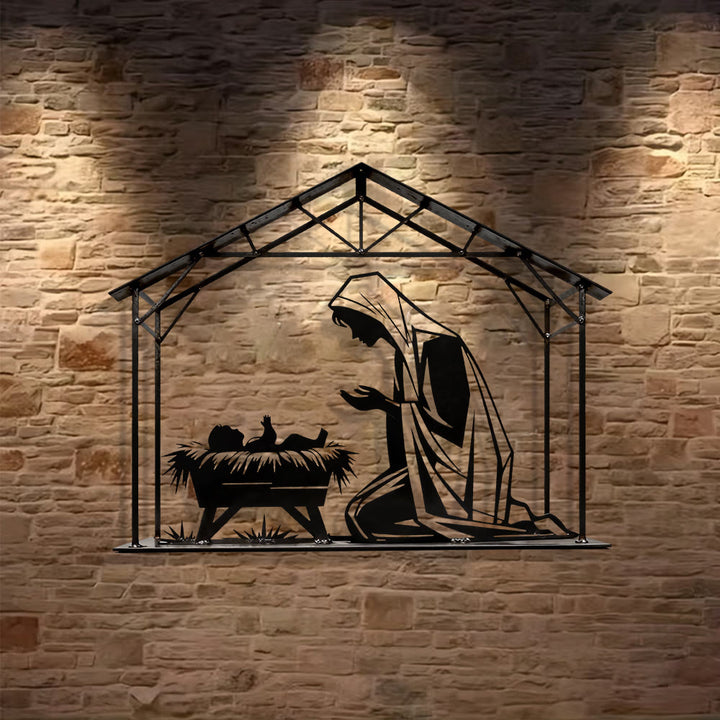 Christianartworkshop Mary & Manger Metal Wall Decor: Quiet Reminder of Gentle Grace - image 4