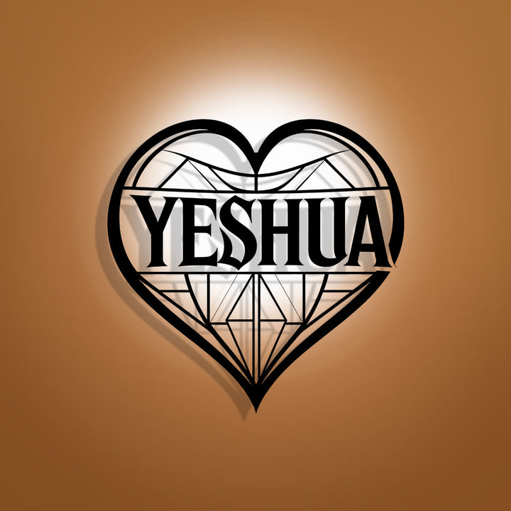 Christianartworkshop Sacred Name YESHUA Metal Wall Decor: Quiet Reminder of Gentle Grace - 11.81''*11.64''/30cm*29.56cm - image 0