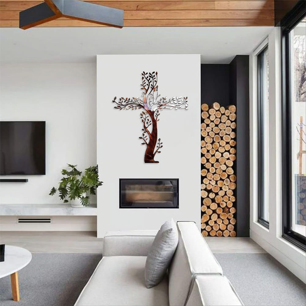 Christianartworkshop 4-Style Flourishing Cross Metal Wall Art: Growth & Grace in Every Branch - image 11