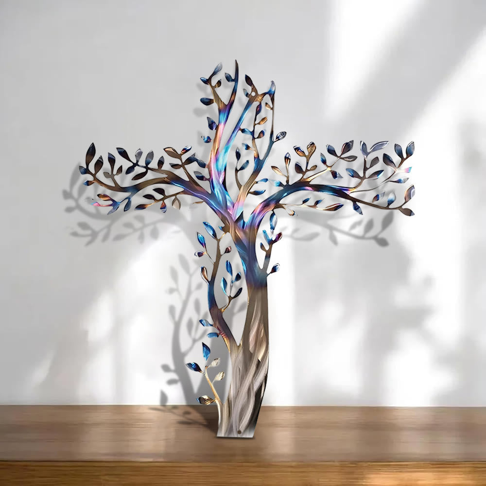 Christianartworkshop 4-Style Flourishing Cross Metal Wall Art: Growth & Grace in Every Branch - D - 11.81''/30cm - image 12