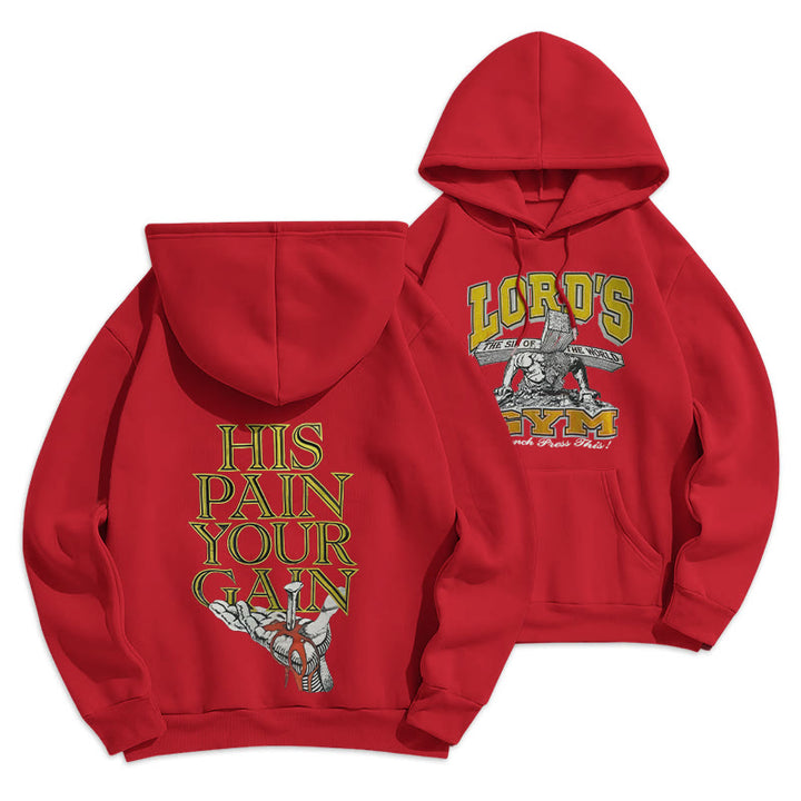 Christianartworkshop LORD’S GYM Redemption Fleece Lined Polyester Hoodie - Red - 2XL - image 22