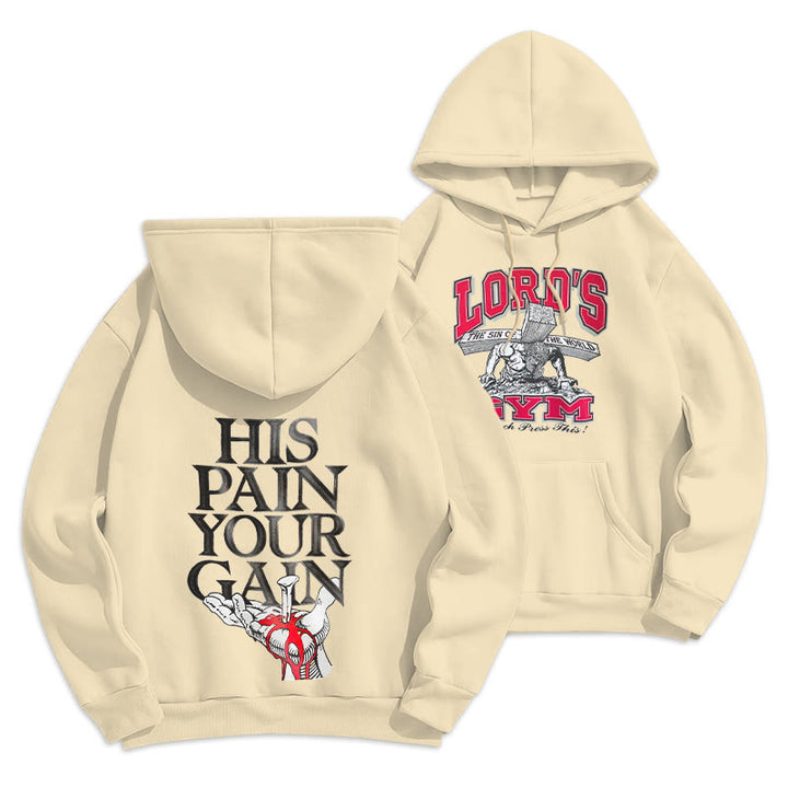 Christianartworkshop LORD’S GYM Redemption Fleece Lined Polyester Hoodie - Beige - 2XL - image 4