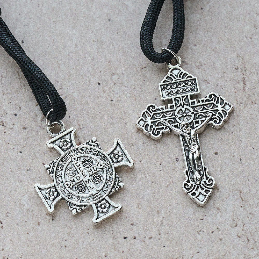 Christianartworkshop Dual Use Car Pendant & Pocket Rosary with St. Michael & Benedict Guardian Shield and Evil Repelling Grace - image 7