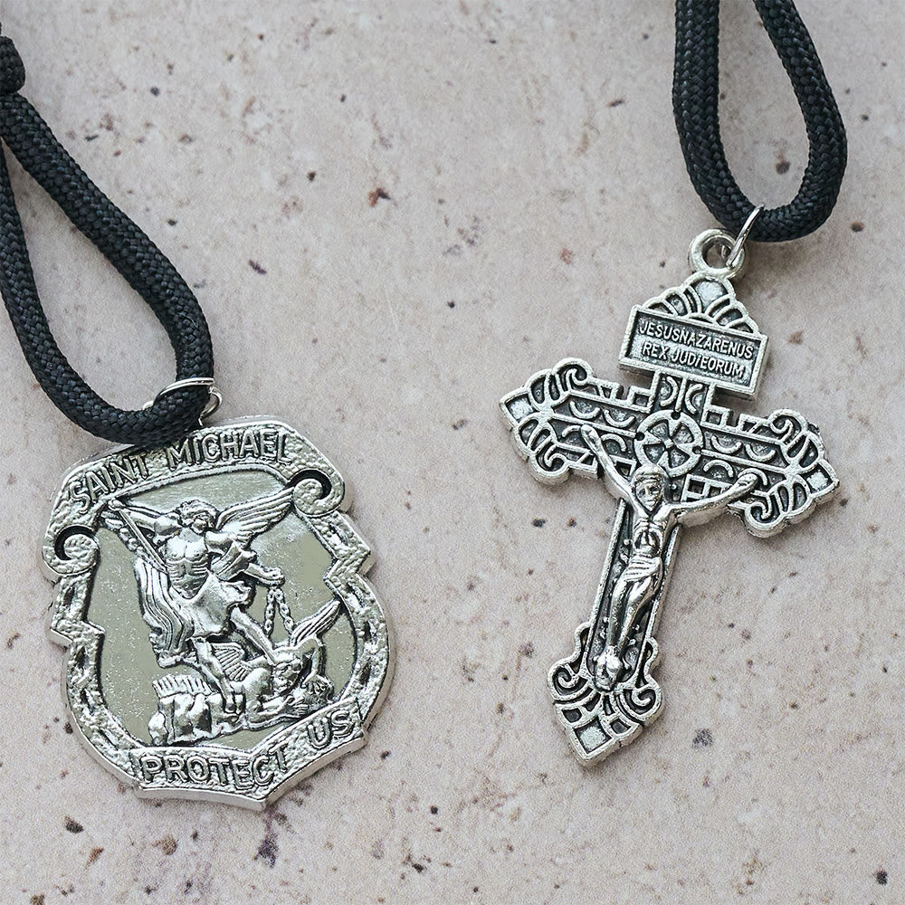 Christianartworkshop Dual Use Car Pendant & Pocket Rosary with St. Michael & Benedict Guardian Shield and Evil Repelling Grace - image 12