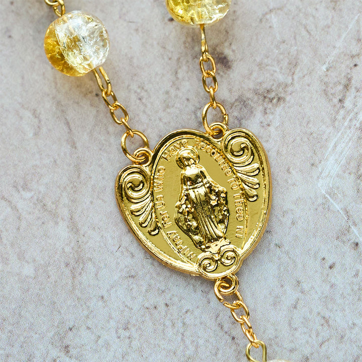 Christianartworkshop Shimmering Glass Bead Pocket Rosary: Elegant Devotion for Daily Carry - image 8