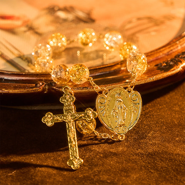 Christianartworkshop Shimmering Glass Bead Pocket Rosary: Elegant Devotion for Daily Carry - image 4